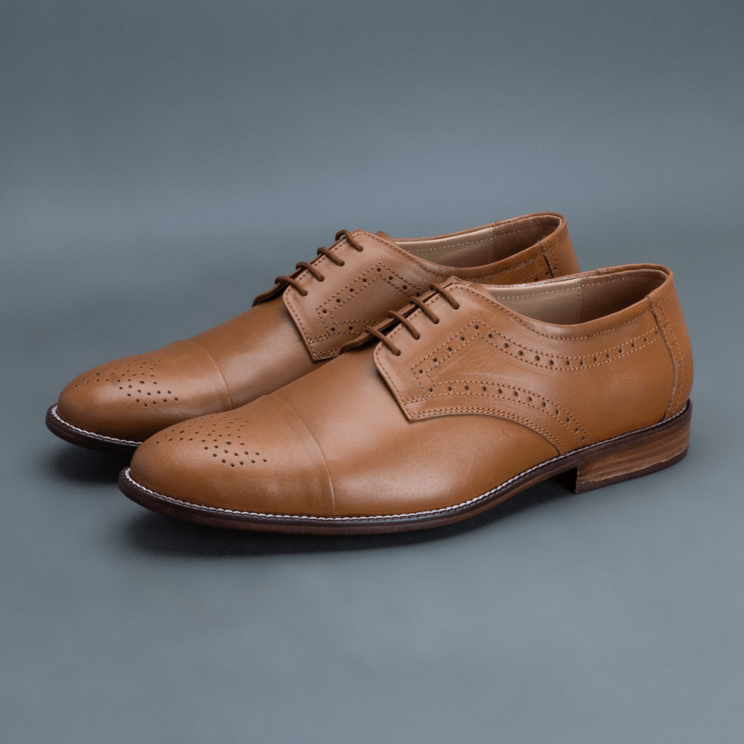Fang Brogue Derby – Light Tan - Image 2