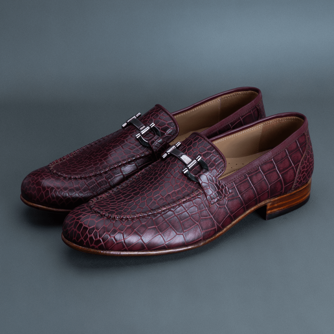 Fang Horsebit Loafer – Maroon - Image 2
