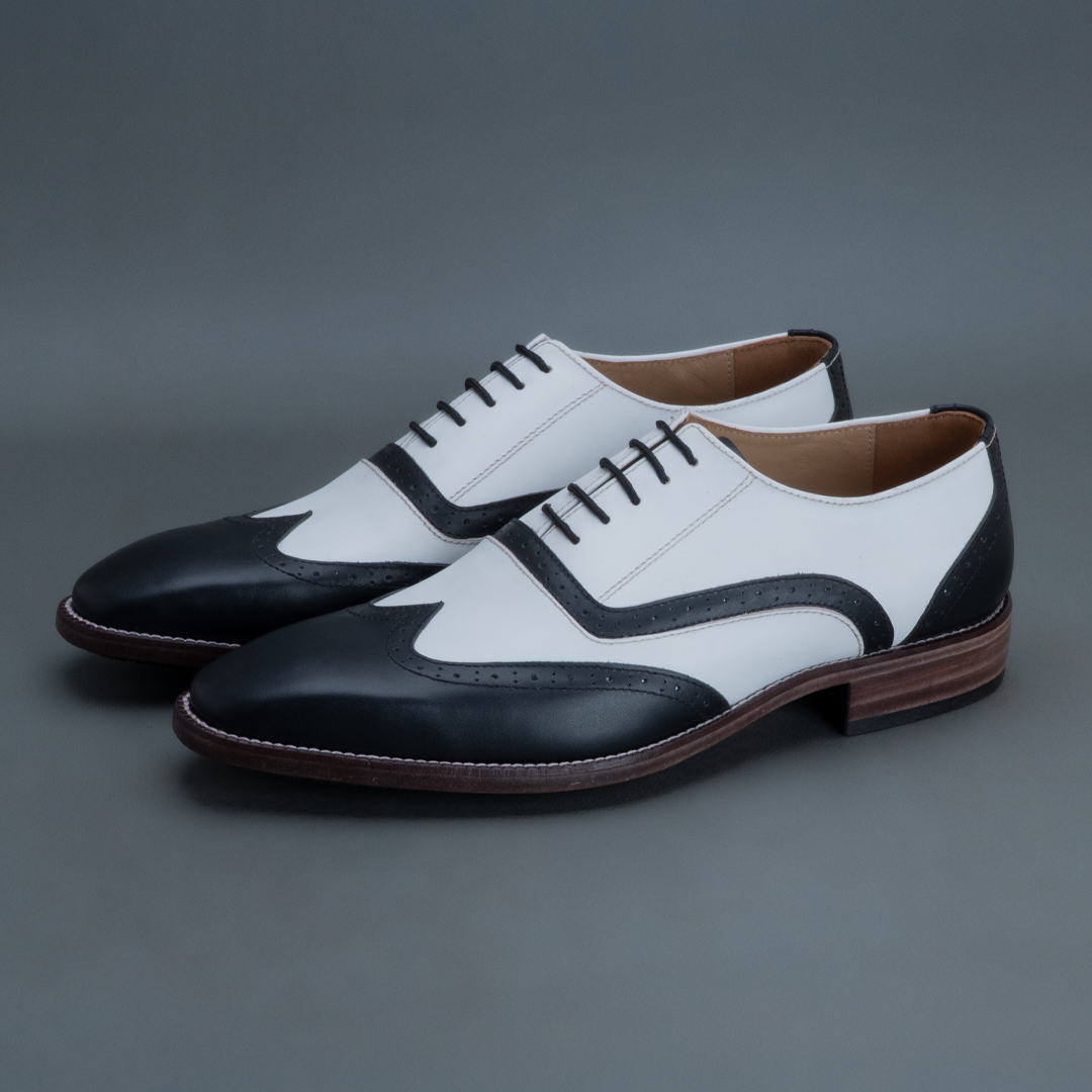 Apex Wingtip Oxford – Black & White - Image 2