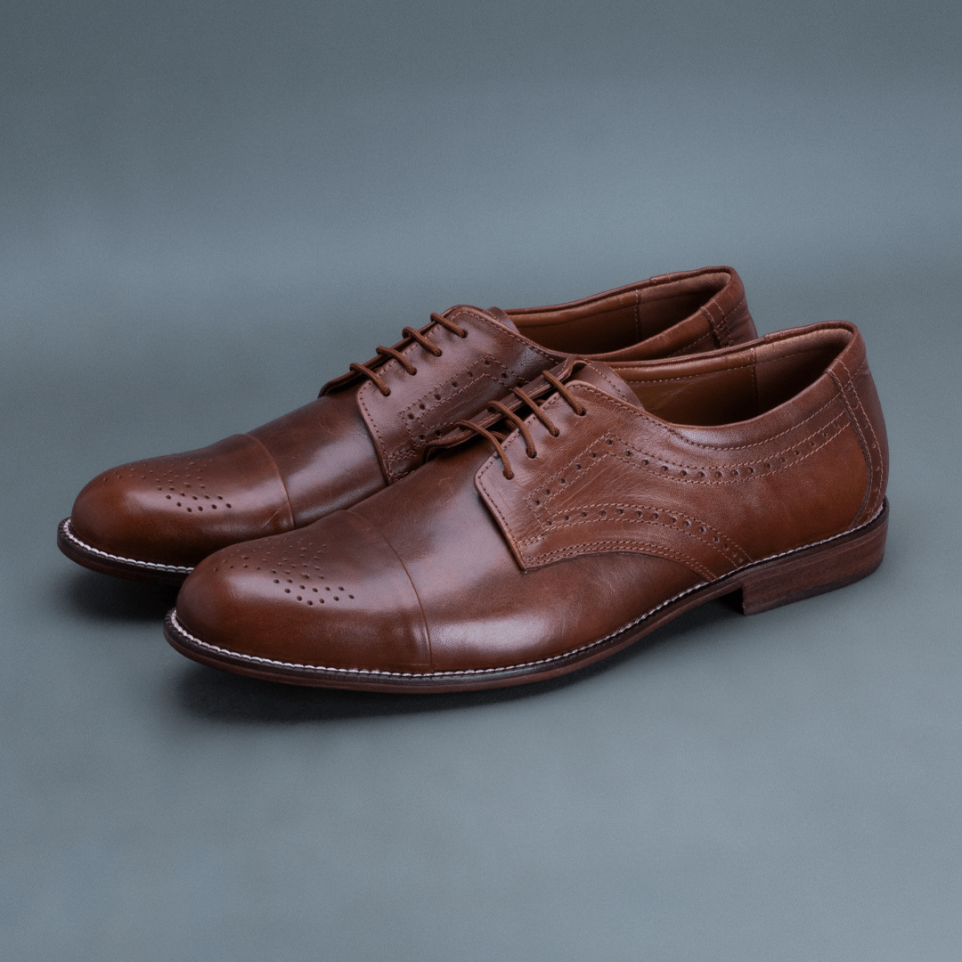Fang Brogue Derby – Dark Tan - Image 2