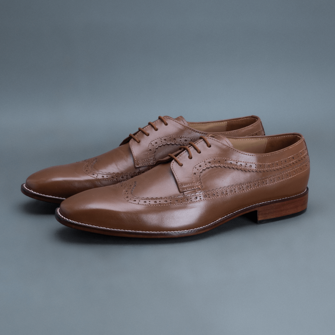 Fang Wingtip Derby – Dark Tan - Image 2