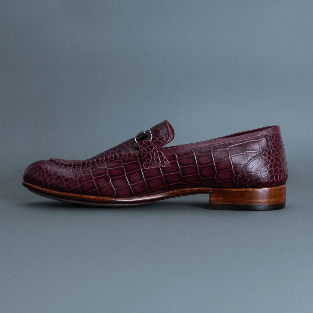 Fang Horsebit Loafer – Maroon - Image 4