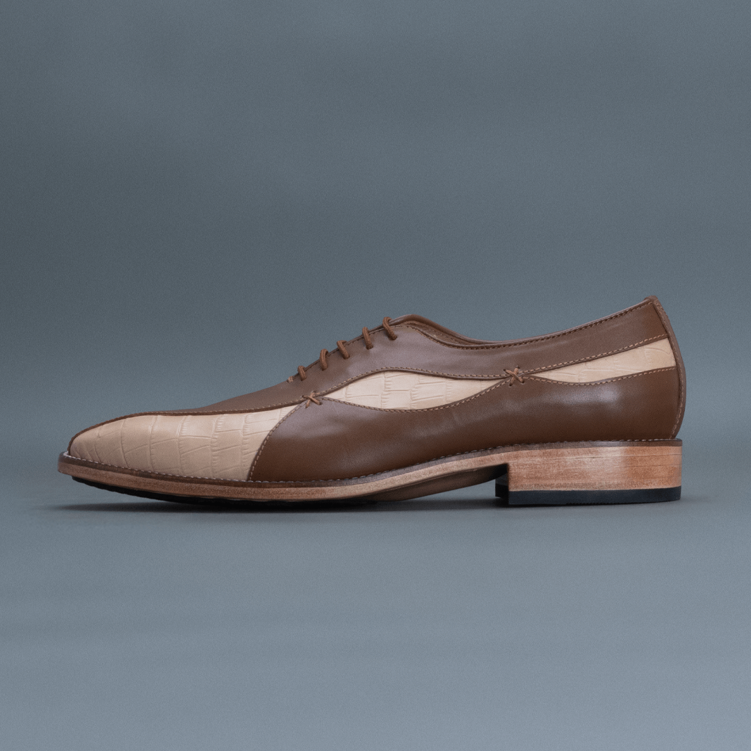 Apex Oxford – Dark Tan & Beige - Image 4
