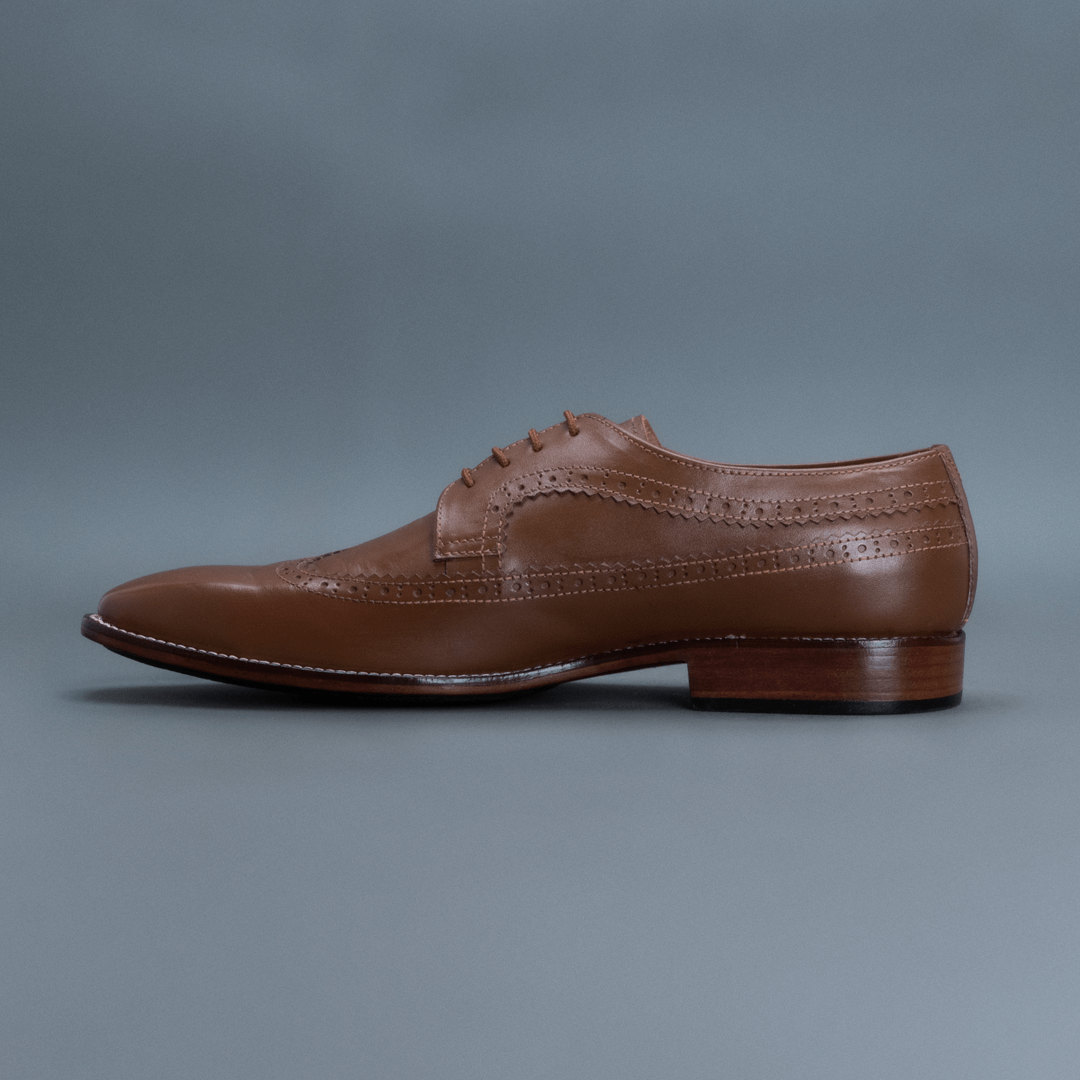 Fang Wingtip Derby – Dark Tan - Image 4