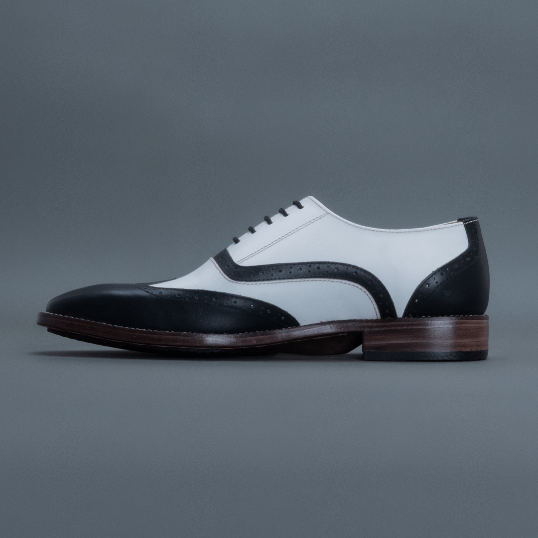 Apex Wingtip Oxford – Black & White - Image 4