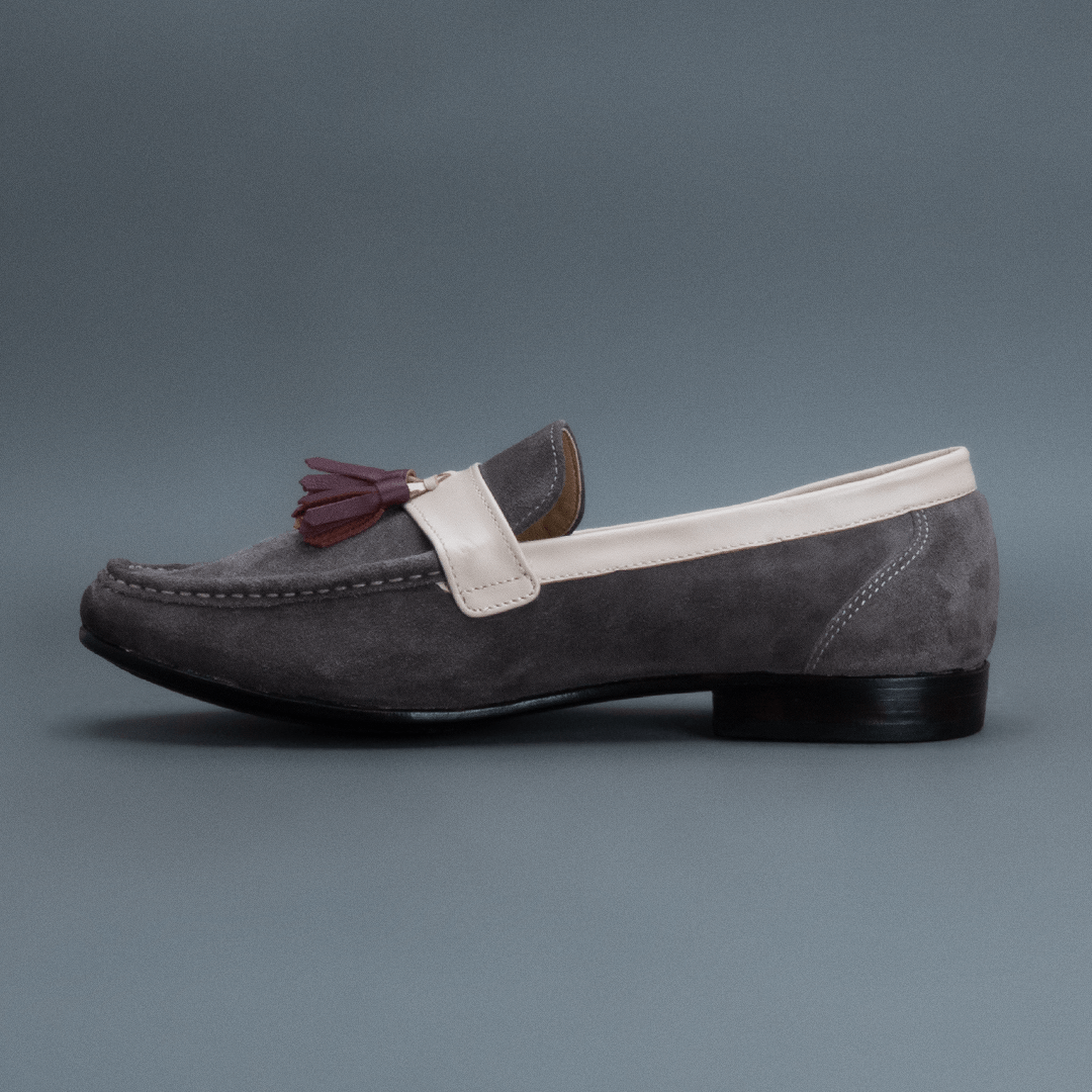 Apex Tassel Loafer – Grey & Beige - Image 4