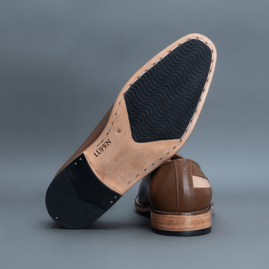 Apex Oxford – Dark Tan & Beige - Image 5