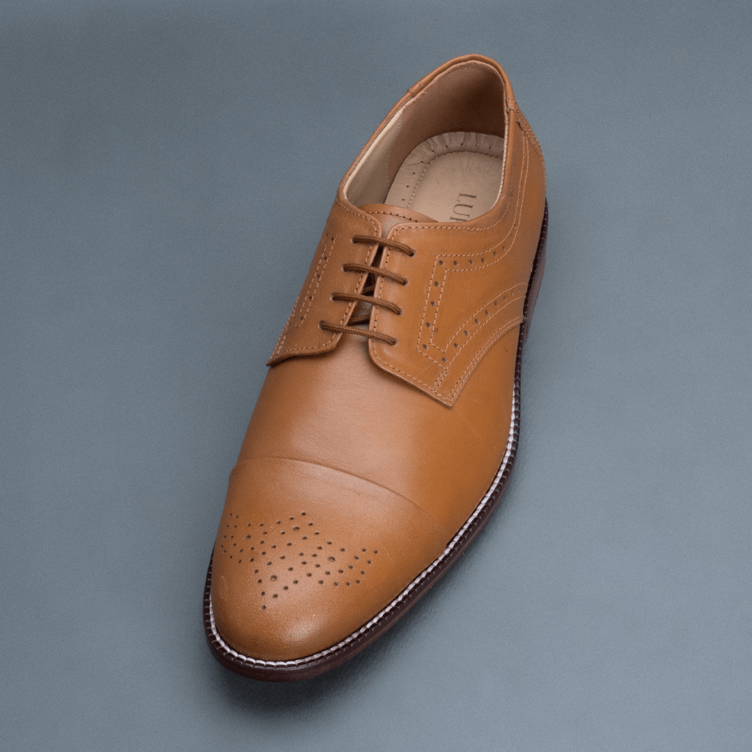Fang Brogue Derby – Light Tan - Image 3