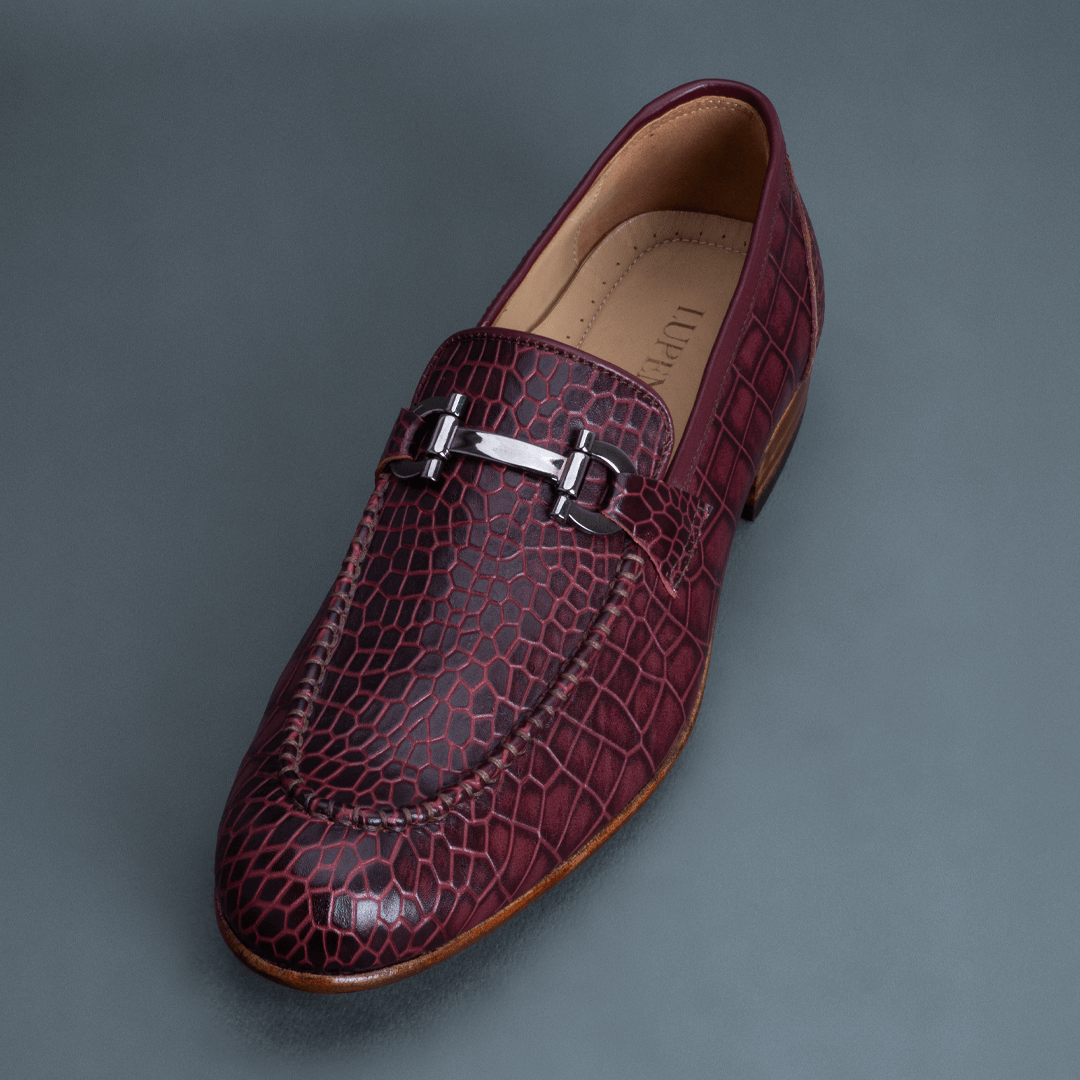 Fang Horsebit Loafer – Maroon - Image 3