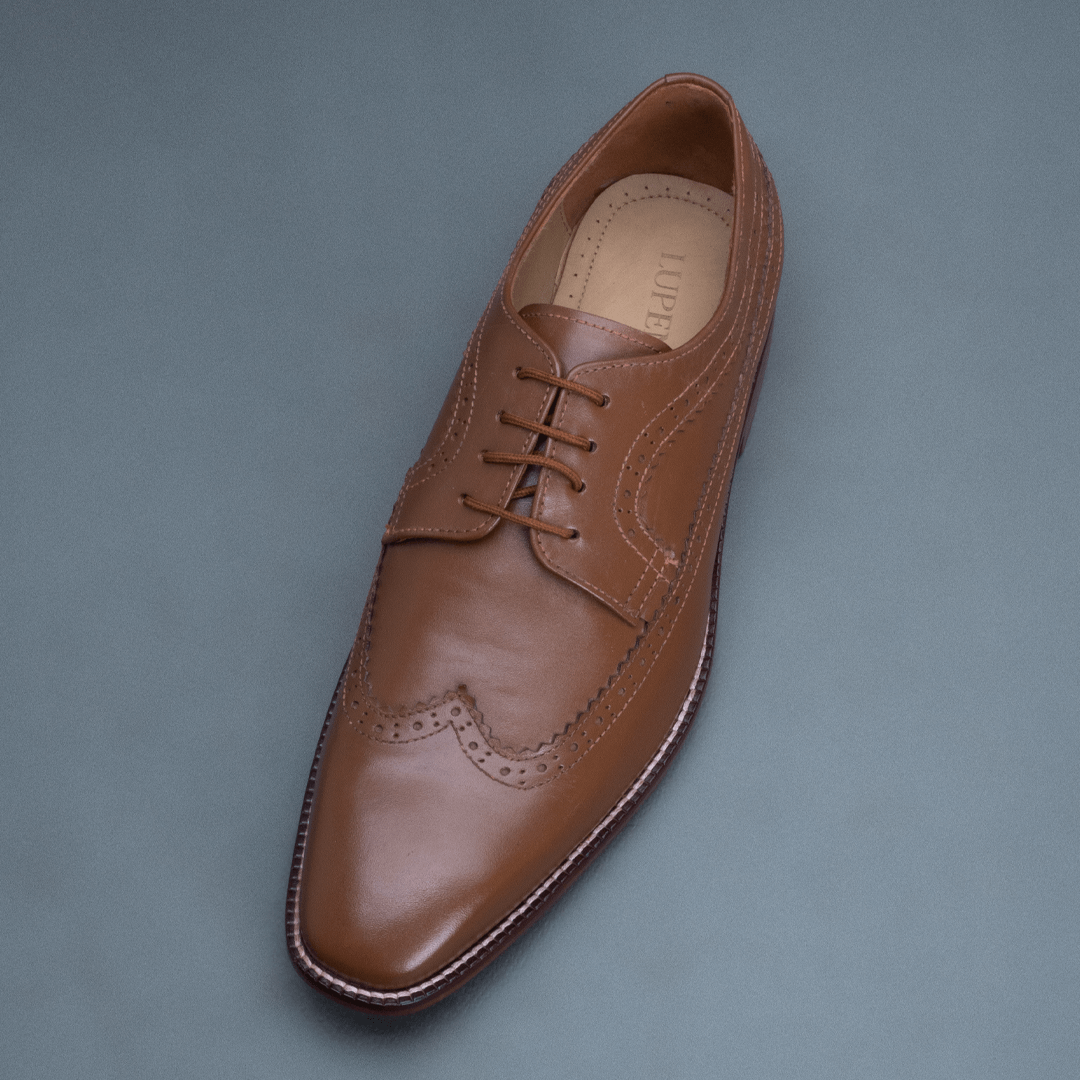 Fang Wingtip Derby – Dark Tan - Image 3