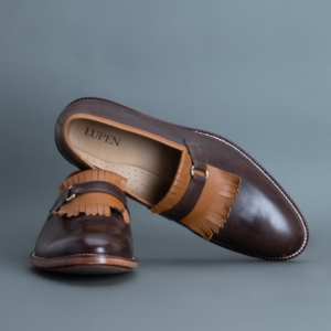 Alpha Kiltie Loafer – Dark Brown & Tan