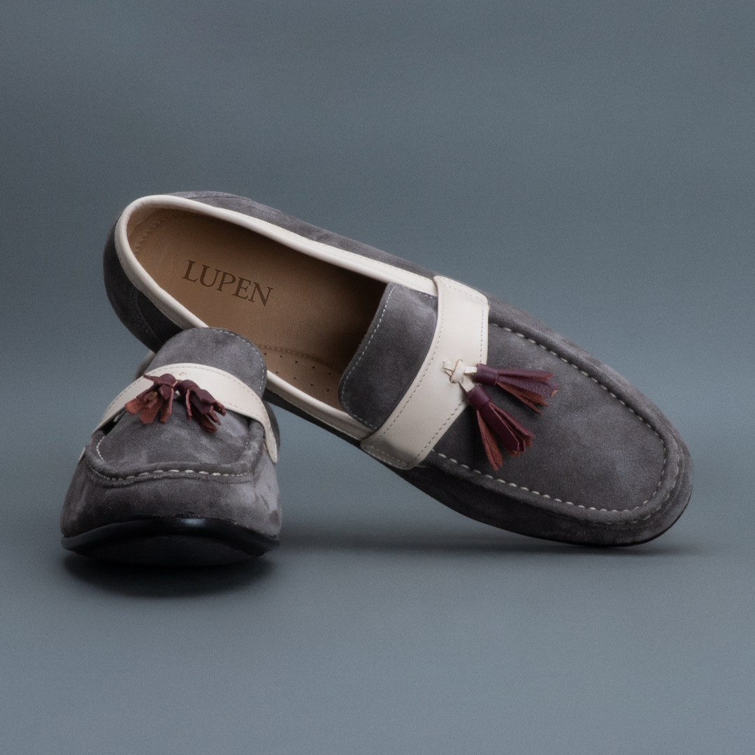 Apex Tassel Loafer – Grey & Beige