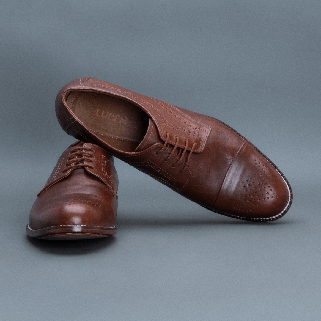 Fang Brogue Derby – Dark Tan