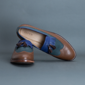 Alpha Kiltie Loafer – Dark Tan & Green