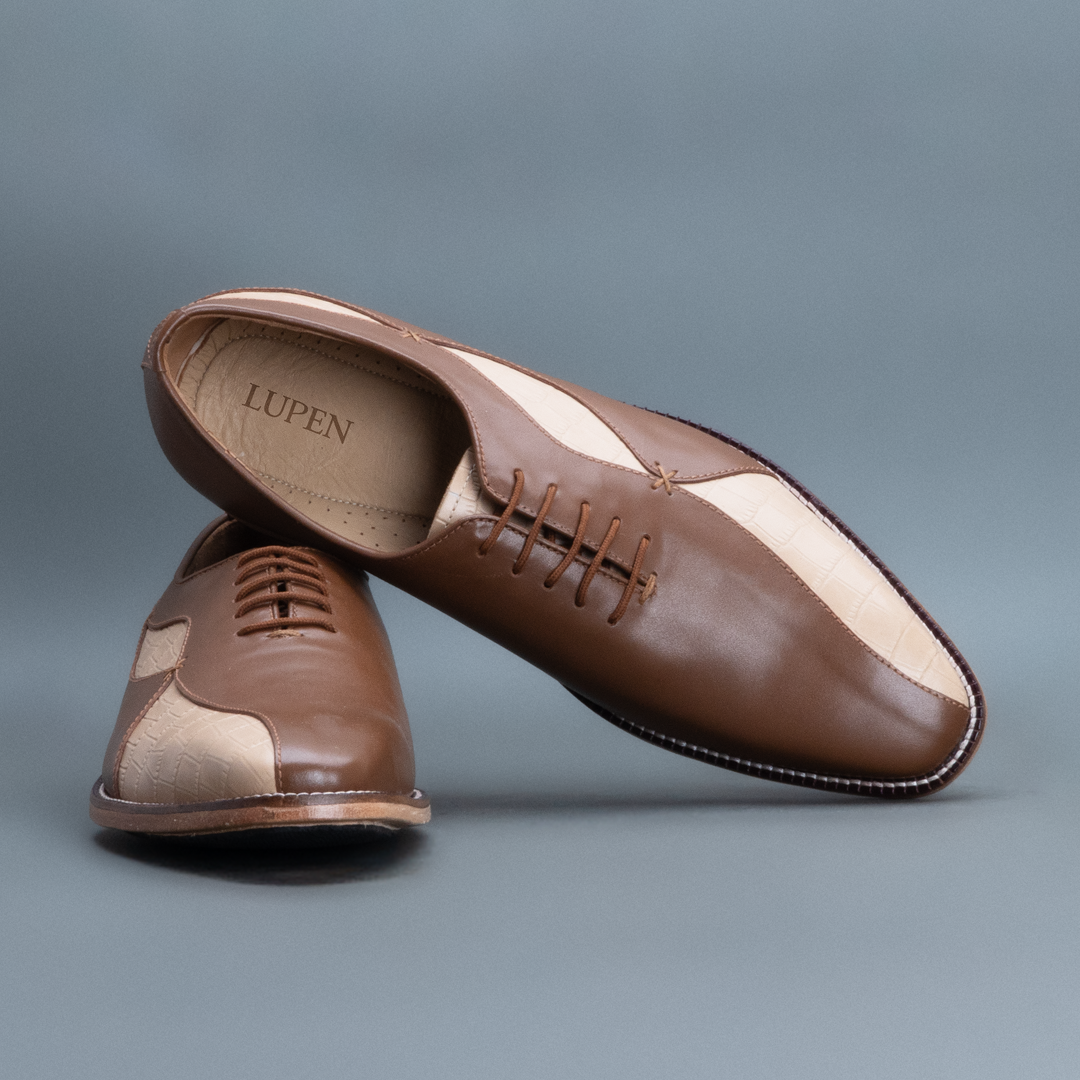 Apex Oxford – Dark Tan & Beige